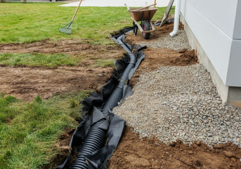 French Drain Yard Drainage