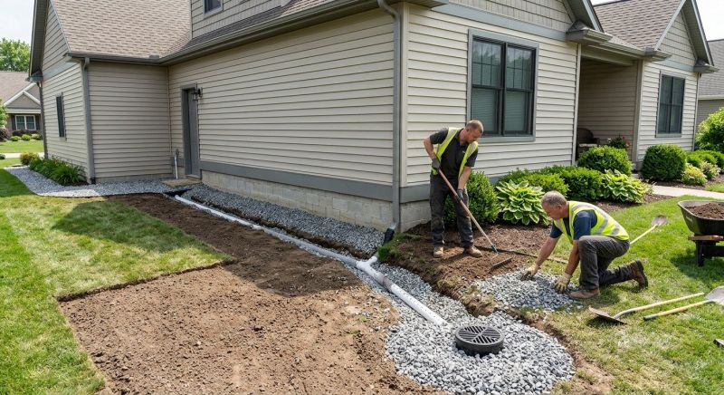 French Drain Yard Drainage
